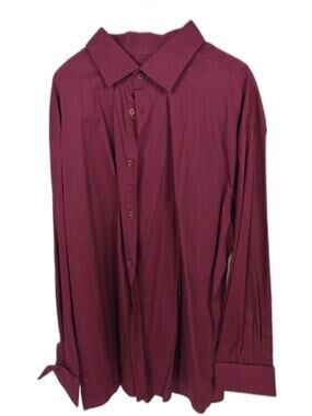 Steven Land Burgundy French Cuff Dress Shirt 18.5 36/37 100% Cotton